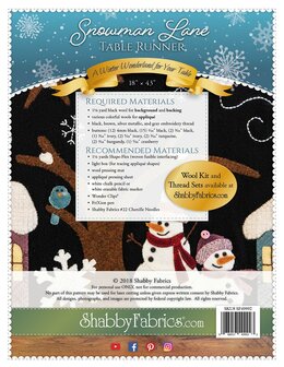 Shabby Fabrics | Patroon &#039;Snowman Lane&#039; 