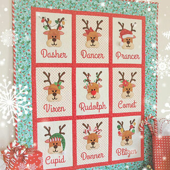 Shabby Fabrics | Patroon &#039;Rudolph and Friends&#039;