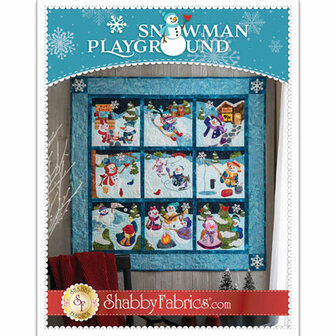 Shabby Fabrics | Patroon &#039;Snowman Playground&#039;