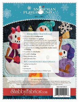 Shabby Fabrics | Patroon &#039;Snowman Playground&#039;