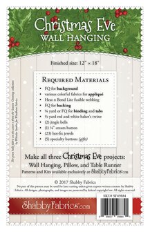 Shabby Fabrics | Patroon &#039;Christmas Eve Wall Hanging&#039; 