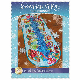 Shabby Fabrics | Patroon &#039;Snowman Village Table Runner&#039;