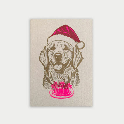 Togethery | Ansichtkaart A6 | Hond met kerstmuts